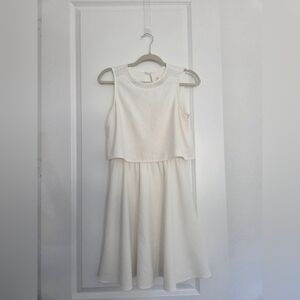 cooper & ella Cream Sleeveless Dress with Dotted Neckline